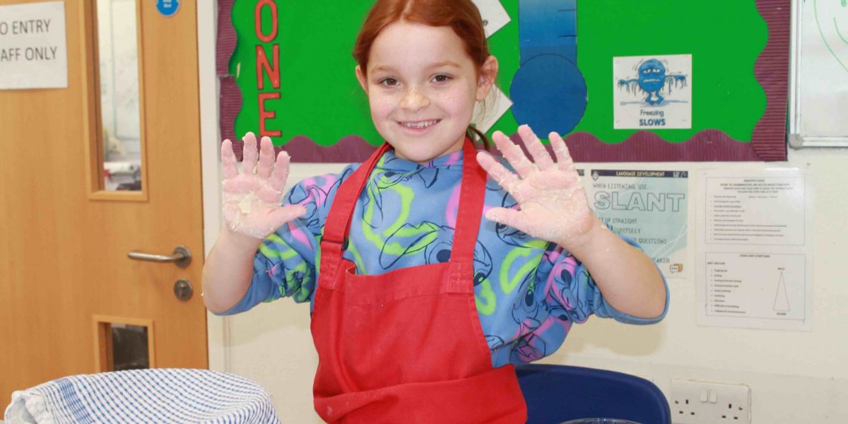 Learner at a little cooks session